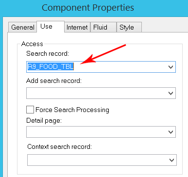 Component Search Record