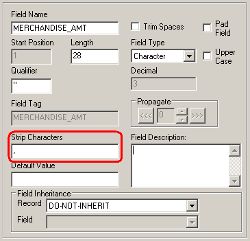 Strip Characters in File Layout Field Properties