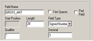 File Layout Field Properties: Amout as Number