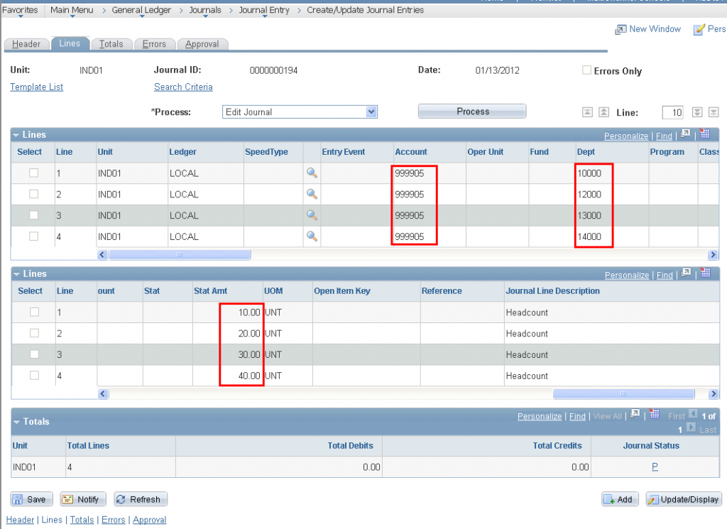Statistical Accounts in PeopleSoft
