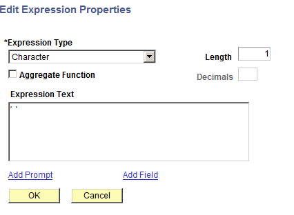 Edit Expressions in Query