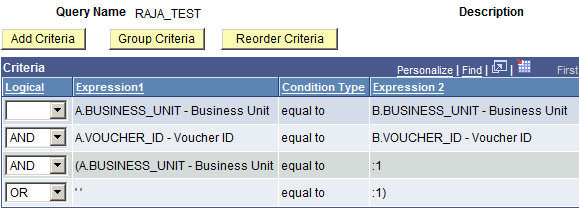 Group Criteria