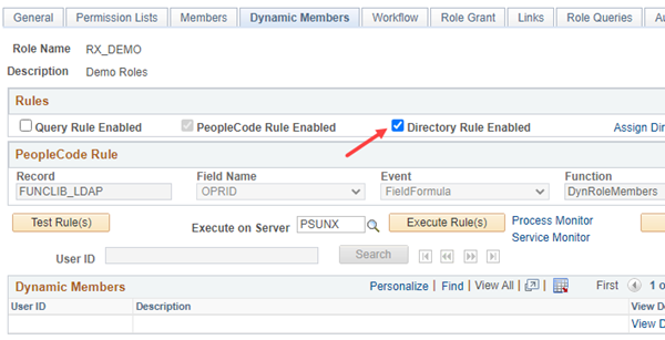 Peoplesoft Directory Role