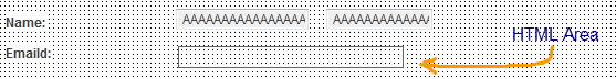 HTML Area placed on Page