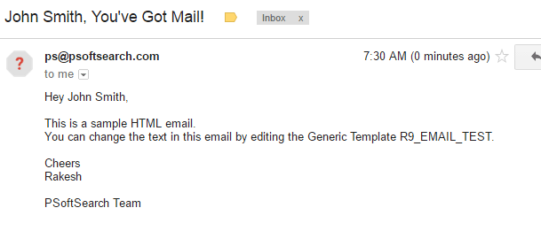 Email using Generic Templates in PeopleSoft