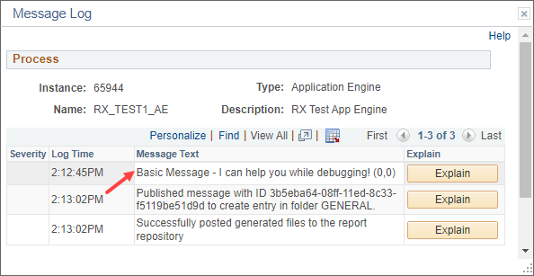 MessageBox In Application Engine