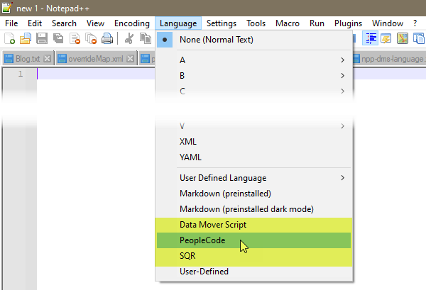 Syntax Highlighting - DMS, PeopleCode and SQR