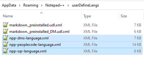 Notepad++ SQR Language file