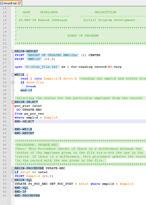 Notepad++ SQR Syntax Highlighting