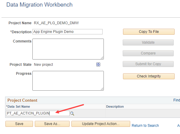 AE Plugin Data Set Name