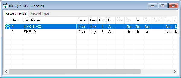 Query Security Record